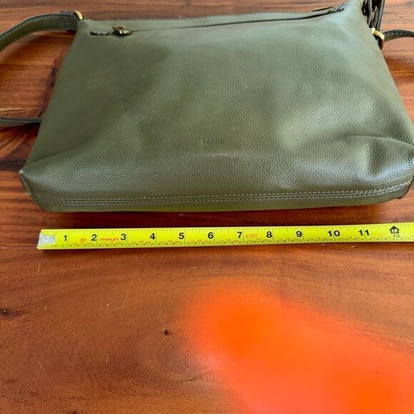 Fossil Kinley Green Leather Suede Crossbody Shoulder Bag Purse - Picture 14 of 16
